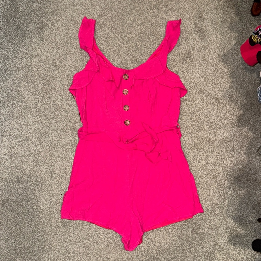 She & Sky hot pink romper size medium
